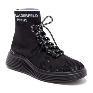 Karl Lagerfeld Paris High Top Knit Sneaker Size 12